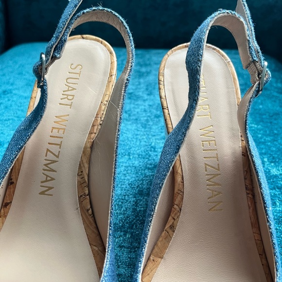 Stuart Weitzman Platform Wedge Sandals Heels (6.5) Excellent - Picture 6 of 6